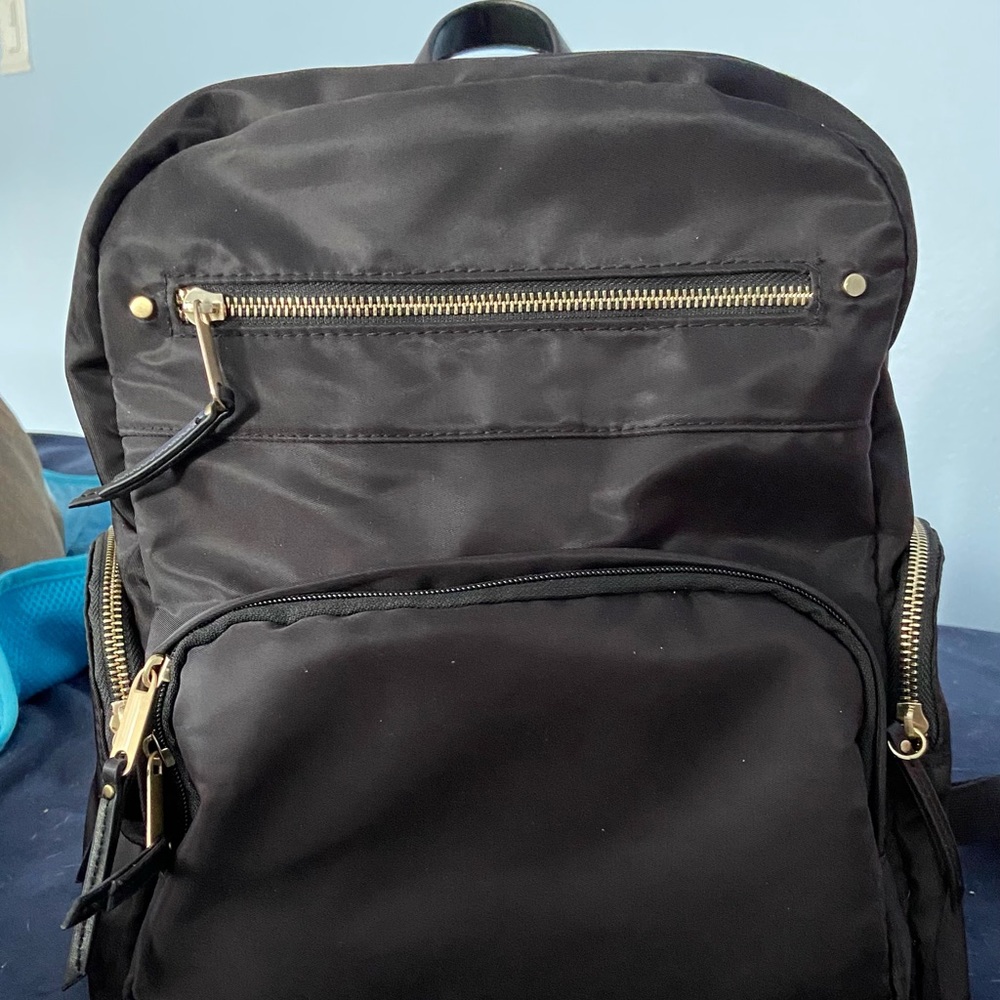 Black and gold backpack